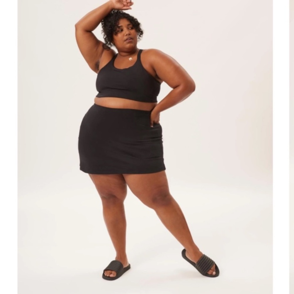 GIRLFRIEND COLLECTIVE size XXL Black Essential Sport Skort Skirt Athletic